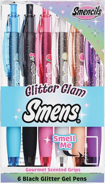 GLITTER GLAM SMENS PACK OF 6 BLACK