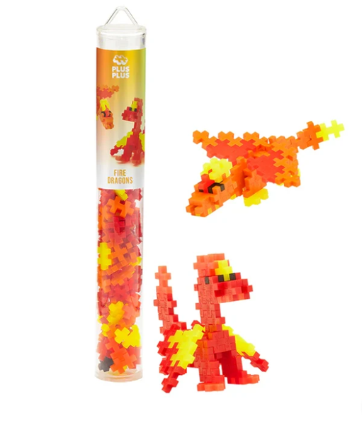 PLUS PLUS TUBE: FIRE DRAGONS 100 PCS
