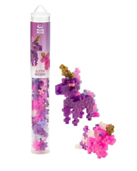 PLUS PLUS TUBE: GLITTER UNICORNS 100 PCS