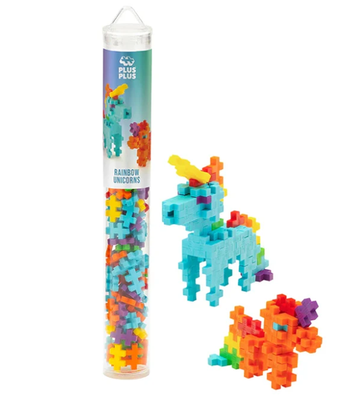 PLUS PLUS TUBE: RAINBOW UNICORNS 100 PCS