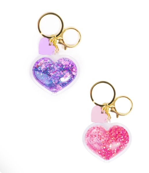 SPARKLE SWIRL HEART BAG KEYCHARM