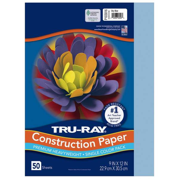 CONSTRUCTION PAPER: 9"X12" SKY BLUE