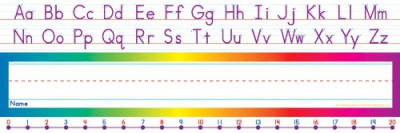 NAME PLATES: ALPHABET NUMBER LINE STANDARD MANUSCRIPT