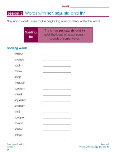 SPECTRUM COMMON CORE SPELLING GRADE 4