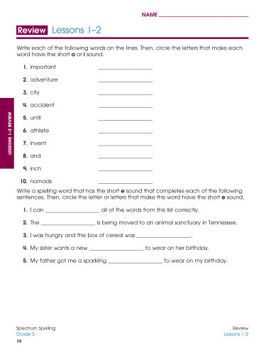 SPECTRUM COMMON CORE SPELLING GRADE 5