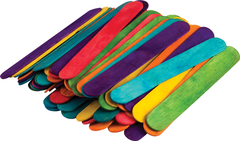 STEM BASICS: JUMBO CRAFT STICKS MULTICOLOR- 200CT