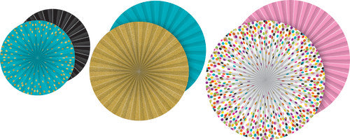 (SALE)(D) HANGING PAPER FANS: CONFETTI