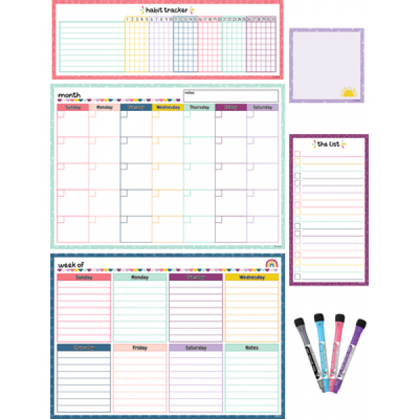 CALENDAR SET: DRY-ERASE MAGNETIC OH HAPPY DAY