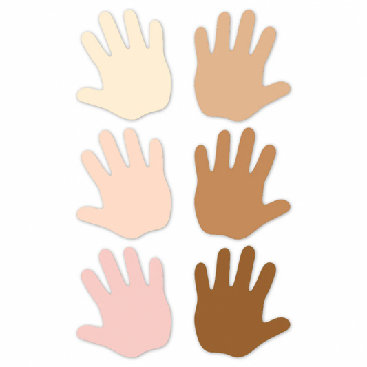CUT-OUTS: MULTICULTURAL HANDS 6"