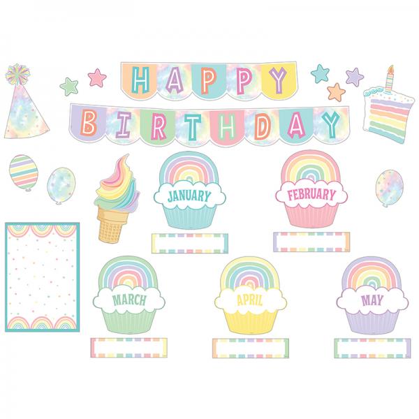 MINI BULLETIN BOARD SET: PASTEL POP HAPPY BIRTHDAY