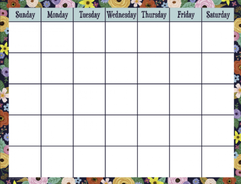 CHART: WILDFLOWERS CALENDAR