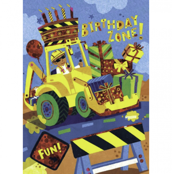 GREETING CARD: HAPPY BIRTHDAY BACKHOE