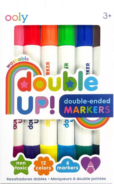 DOUBLE UP! DOUBLE-ENDED MARKERS - 6 PK