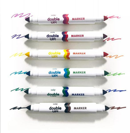 DOUBLE UP! DOUBLE-ENDED MARKERS - 6 PK