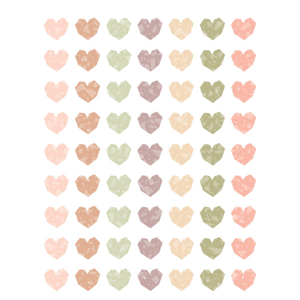 STICKERS: TERRAZZO TONES HEARTS MINI