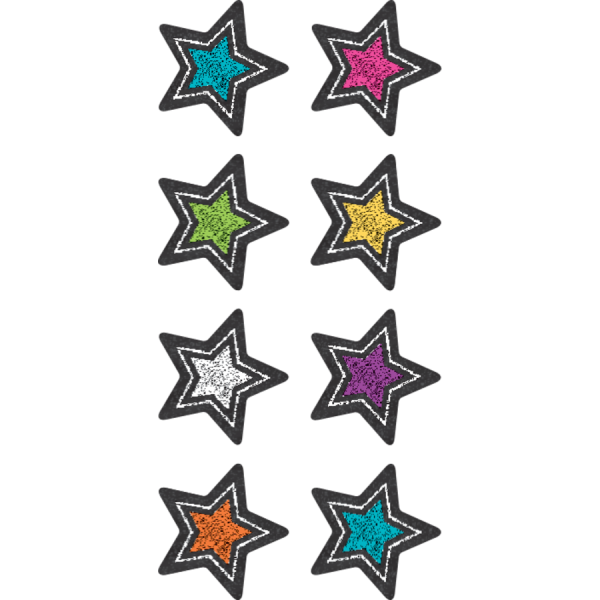 (SALE) (D) MINI STICKERS: STARS CHALKBOARD BRIGHTS