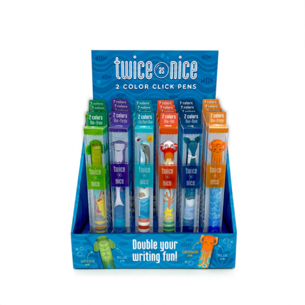TWICE AS NICE PEN: LIGHT BLUE/DARK BLUE SEA LIFE