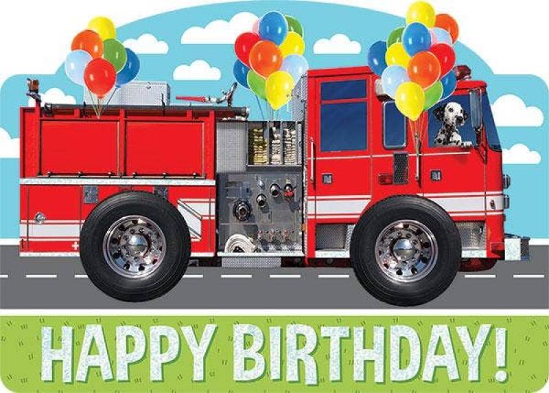 GREETING CARD: HAPPY BIRTHDAY! FIRE ENGINE