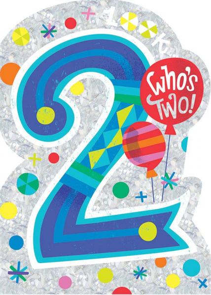 GREETING CARD: LOOK WHO'S TWO!