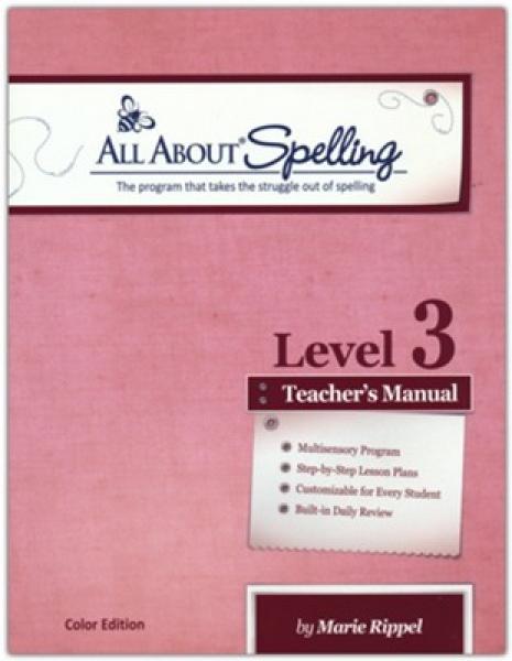 ALL ABOUT SPELLING LEVEL 3 TEACHER'S MANUAL COLOR
