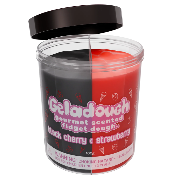 GELADOUGH GOURMET SCENTED FIDGET DOUGH: BLACK CHERRY & STRAWBERRY