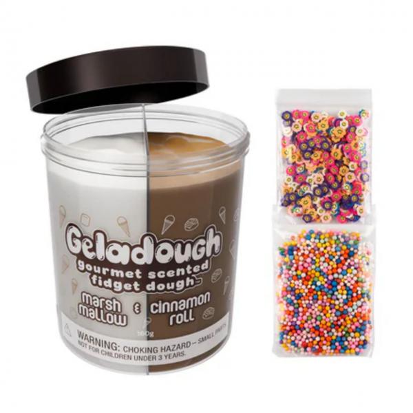 GELADOUGH GOURMET SCENTED FIDGET DOUGH: MARSHMALLOW & CINNAMON ROLL