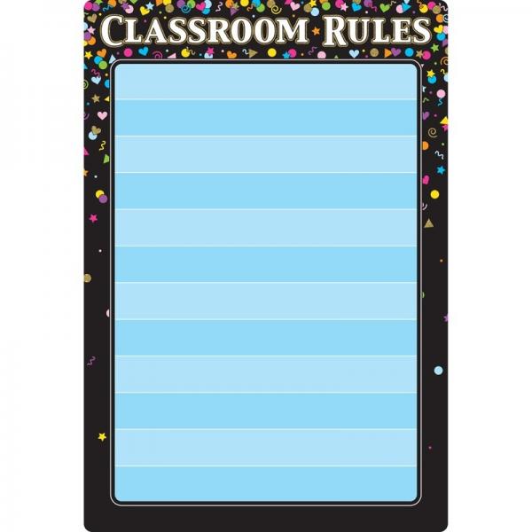 (SALE) SMART POLY CHART: CLASS RULES BLACK CONFETTI
