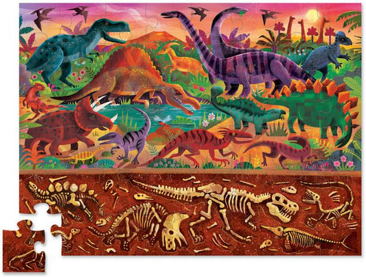 PUZZLE: ABOVE AND BELOW DINOSAUR WORLD 60 PIECES