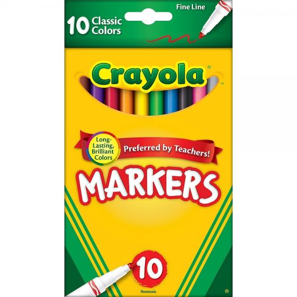 CRAYOLA MARKERS: CLASSIC FINE LINE 10 COUNT