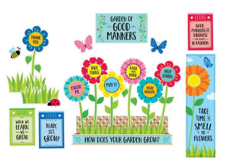 (SALE)MINI BULLETIN BOARD SET: GARDEN OF GOOD MANNERS