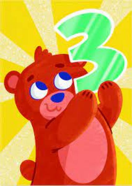 GREETING CARD: AGE 3 BEAR