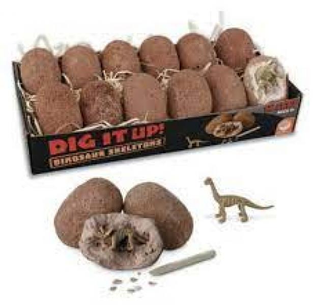 DIG IT UP! DINOSAUR SKELETONS SET OF 12 EGGS