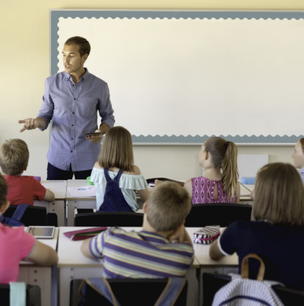 (SALE) (D) BORDER: STONE BLUE SCALLOPED
