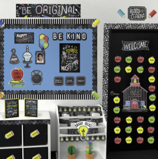 (SALE) BULLETIN BOARD SET: CHALK IT UP! SCHOOL TIME FUN
