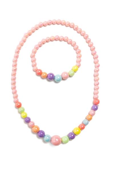 PEARLY PASTEL NECKLACE/BRACELET SET