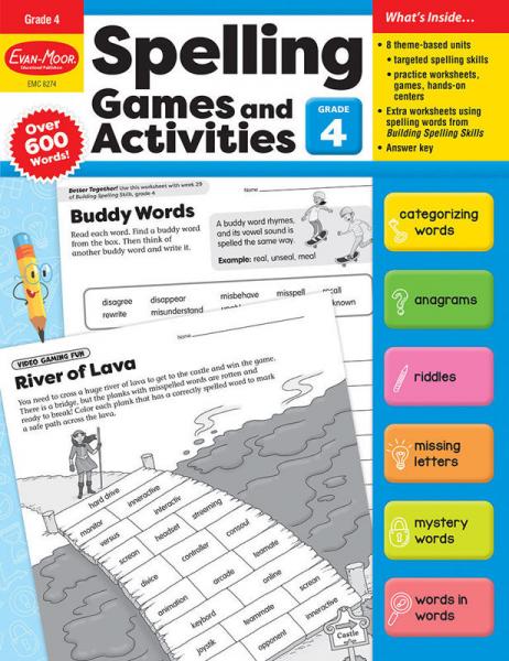 SPELLING GAMES AND ACTIVITIES GRADE 4