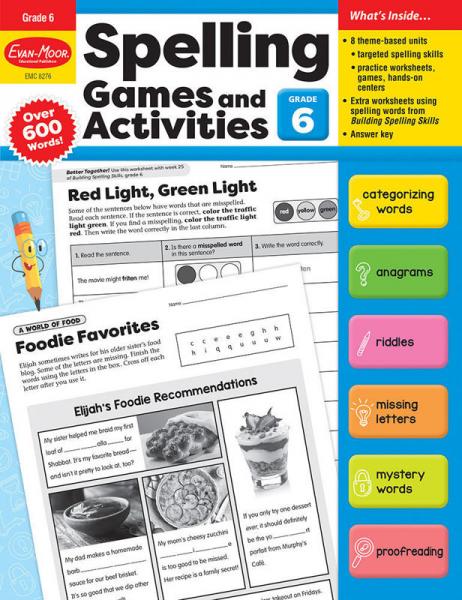 SPELLING GAMES AND ACTIVITIES GRADE 6