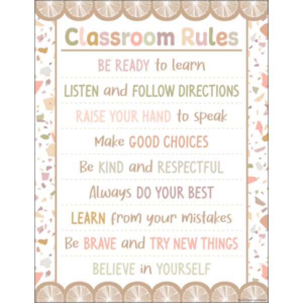 (SALE) CHART: TERRAZZO TONES CLASSROOM RULES