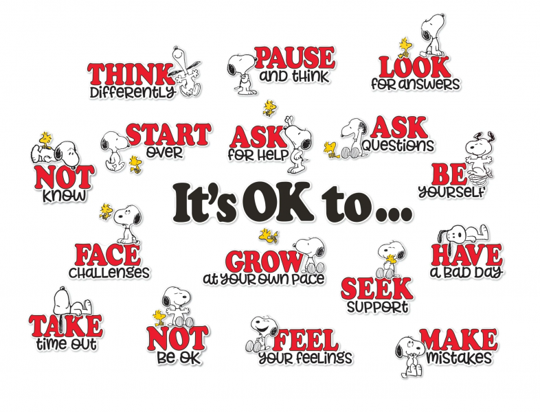 BULLETIN BOARD SET: PEANUTS IT'S OK TO...