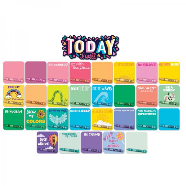 MINI BULLETIN BOARD SET: CRAYOLA COLORS OF KINDNESS TODAY I WILL