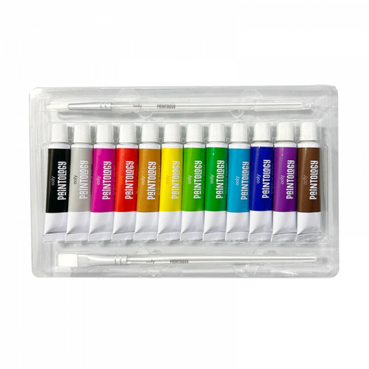 ACRYLIC PAINTS AND BRUSHES SET: CLASSIC COLORS