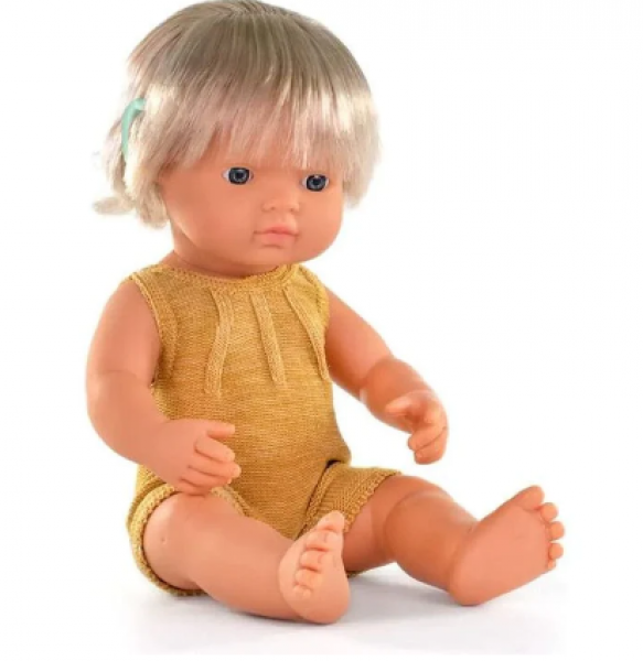 BABY DOLL CAUCASIAN GIRL WITH HEARING IMPLANT 15"