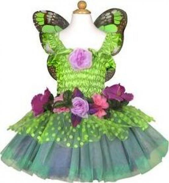 FAIRY BLOOMS DELUXE DRESS & WINGS GREEN SIZE 3-4