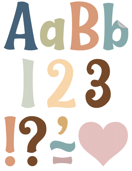 SELF-ADHESIVE LETTERS: CALMING COLORS WILD WHIMSY 4"
