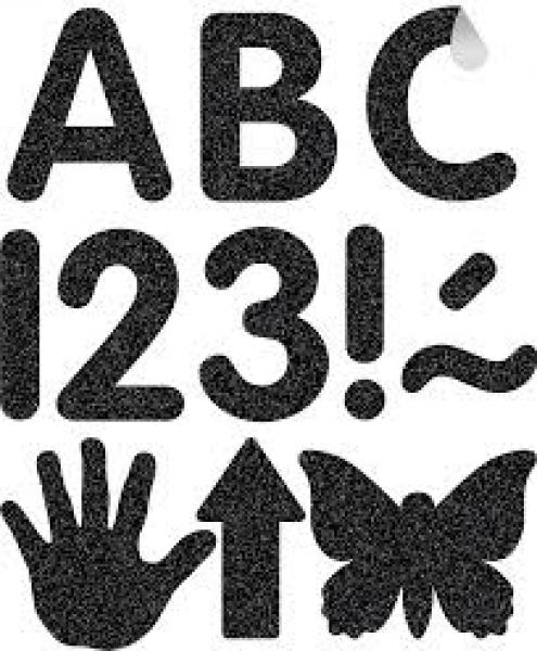SELF-ADHESIVE LETTERS: BLACK GLITZ CLASSIC 2"