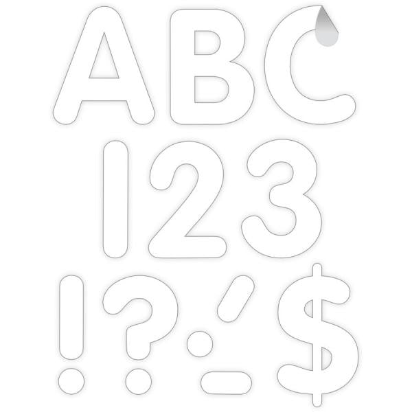 SELF-ADHESIVE LETTERS: WHITE CLASSIC 4"