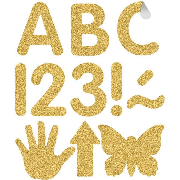 SELF-ADHESIVE LETTERS: GOLD GLITZ CLASSIC 2"