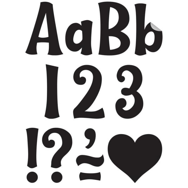 SELF-ADHESIVE LETTERS: BLACK WILD WHIMSY 4"
