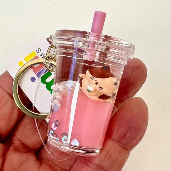 KITTY BOBA FLOATY KEYCHAIN