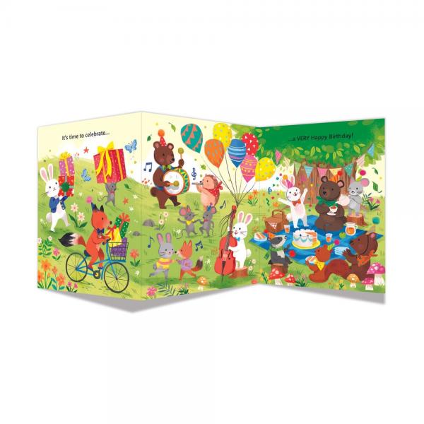 GREETING CARD: WOODLAND PARTY TRI-FOLD